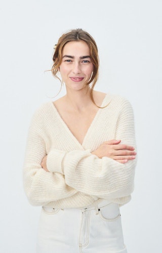 American Vintage - WOMEN'S CARDIGAN EAST - MELANGE PEARL