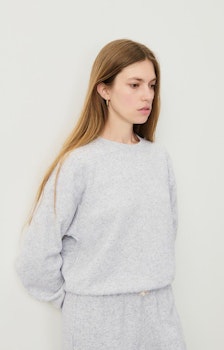 American Vintage - WOMEN'S SWEATSHIRT EVONA - MELANGE LIGHT GREY