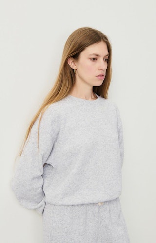 American Vintage - WOMEN'S SWEATSHIRT EVONA - MELANGE LIGHT GREY