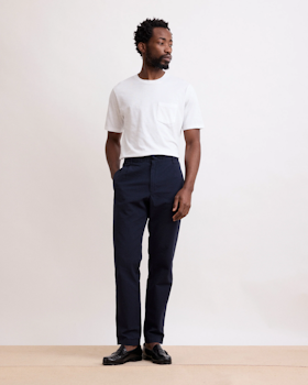 Hartford - TANKER SEERSUCKER PANTS - Deep blue