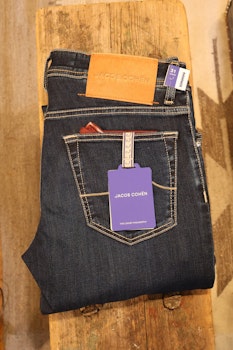 Jacob Cohën - Nick slimfit - Dark blue with light-brown patch