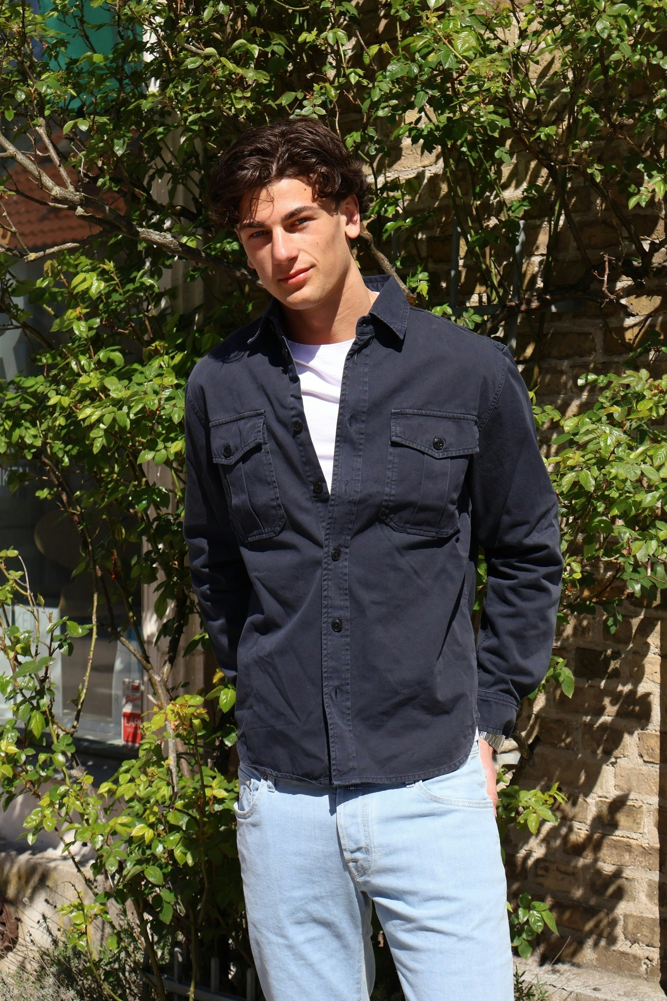 Chesapeakes  - Gabardine Guide shirt Alaska - Navy Blue