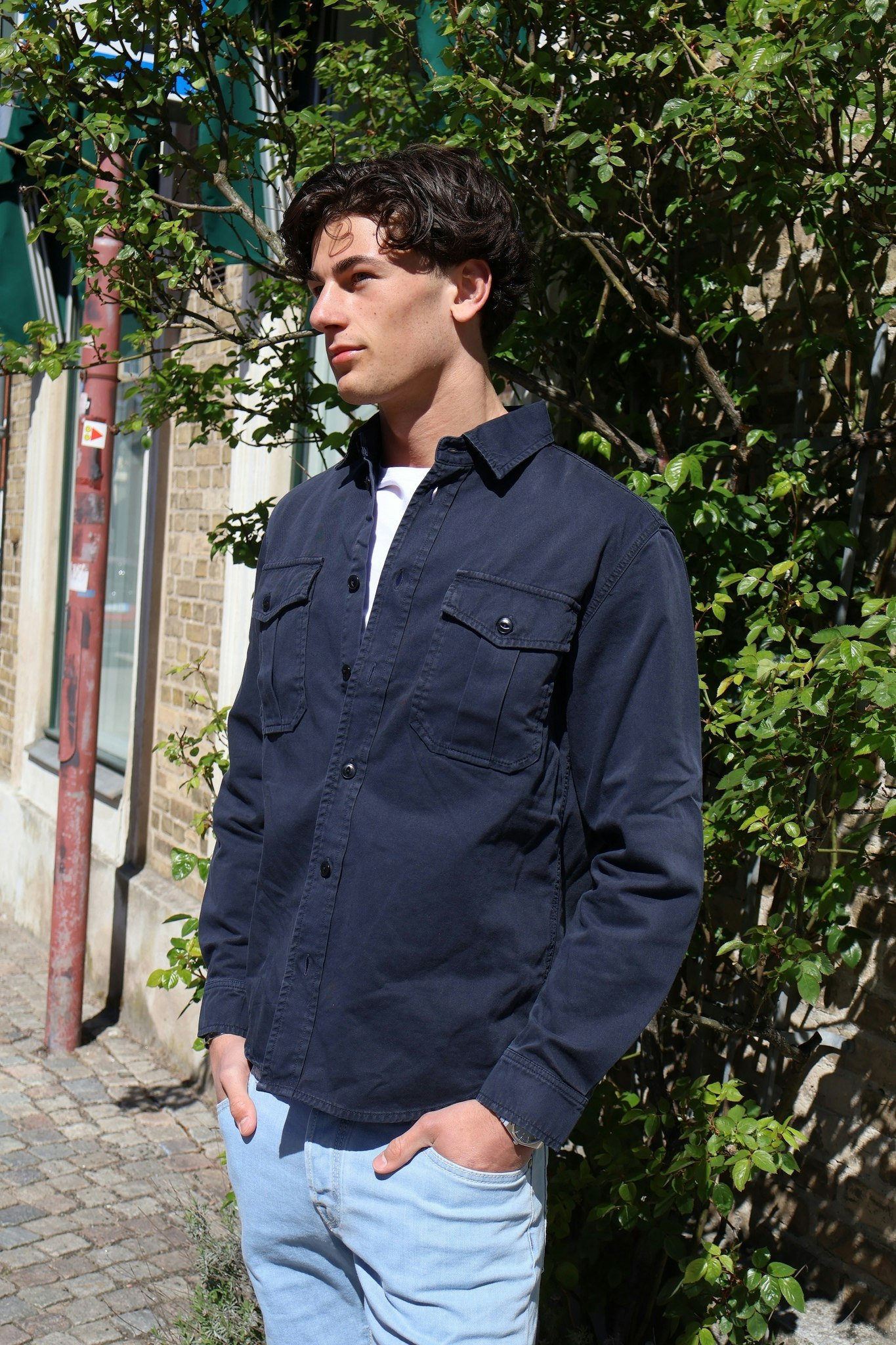 Chesapeakes  - Gabardine Guide shirt Alaska - Navy Blue