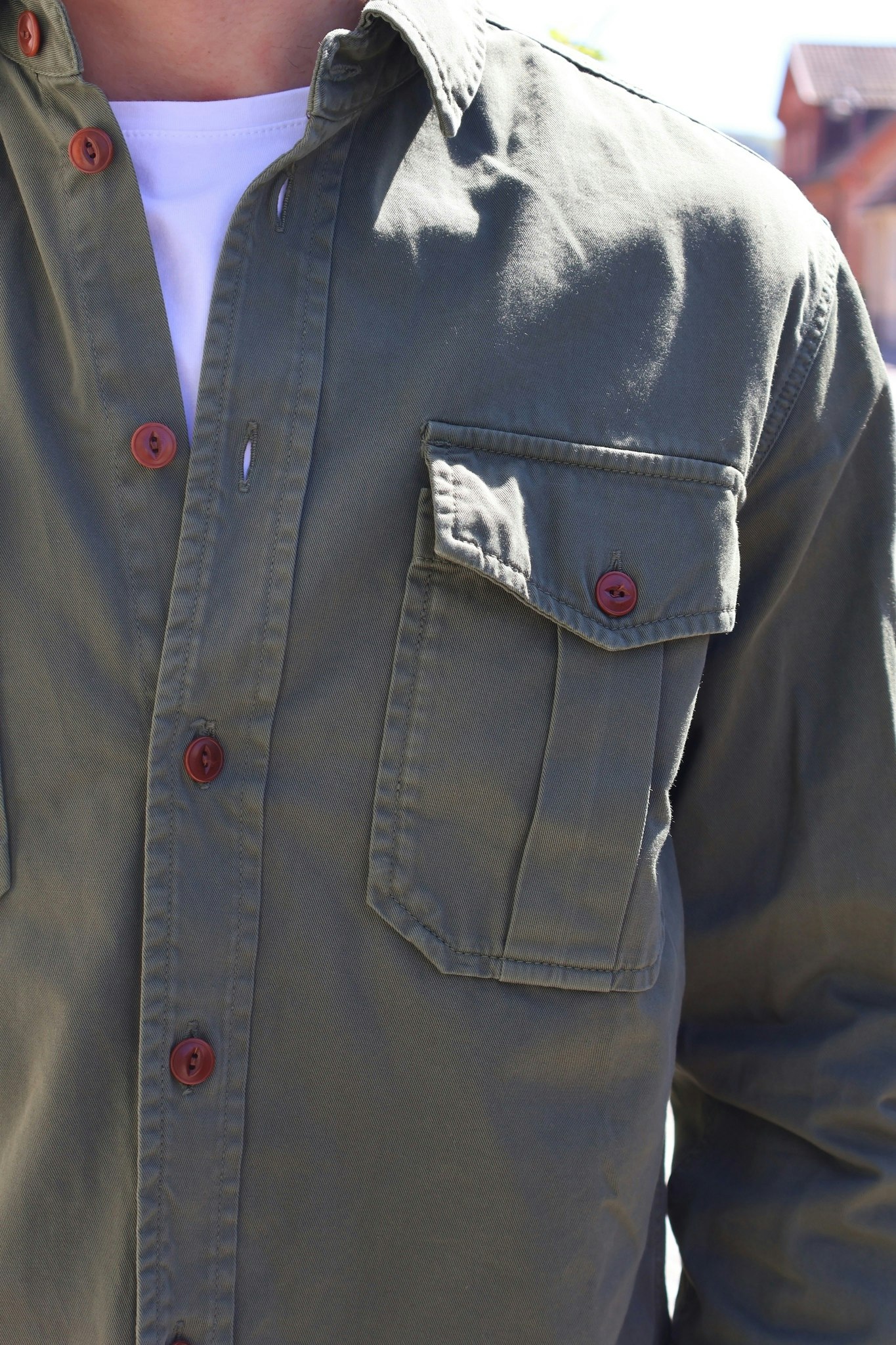 Chesapeakes  - Gabardine Guide shirt Alaska - Military green