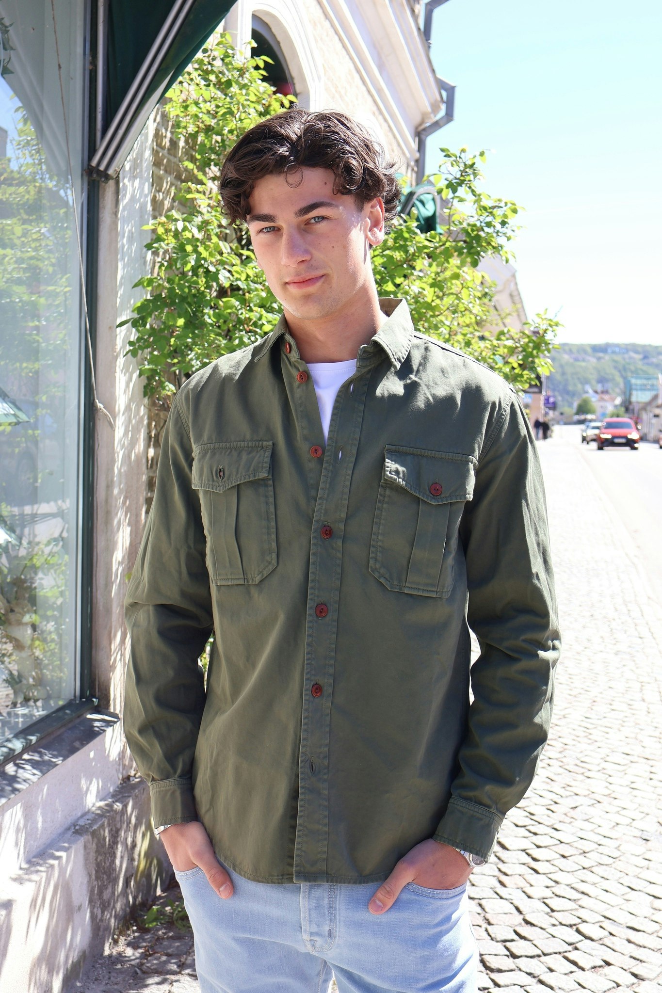 Chesapeakes  - Gabardine Guide shirt Alaska - Military green