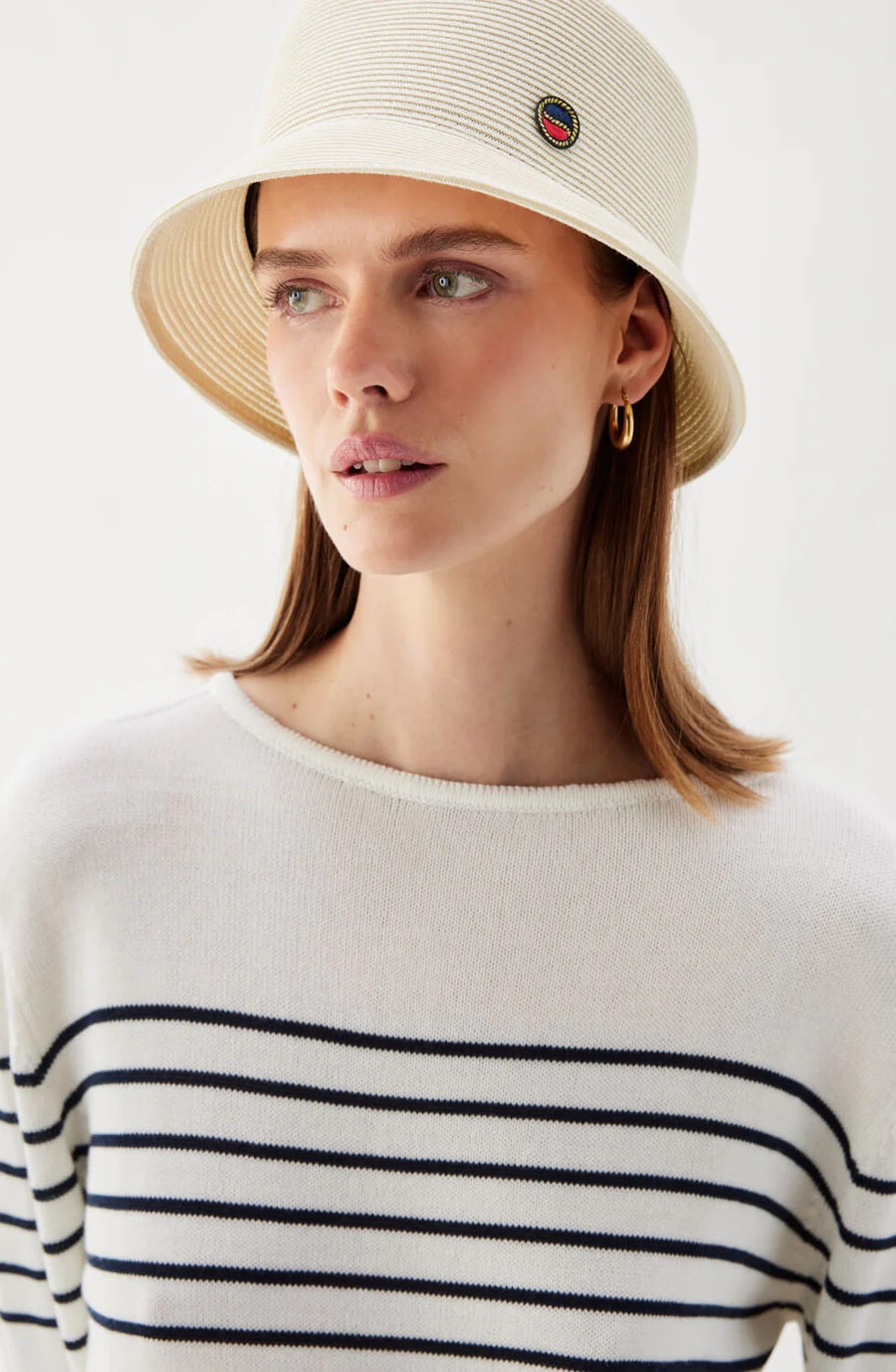 Busnel - TINA PAPER STRAW BUCKET HAT - ECRU