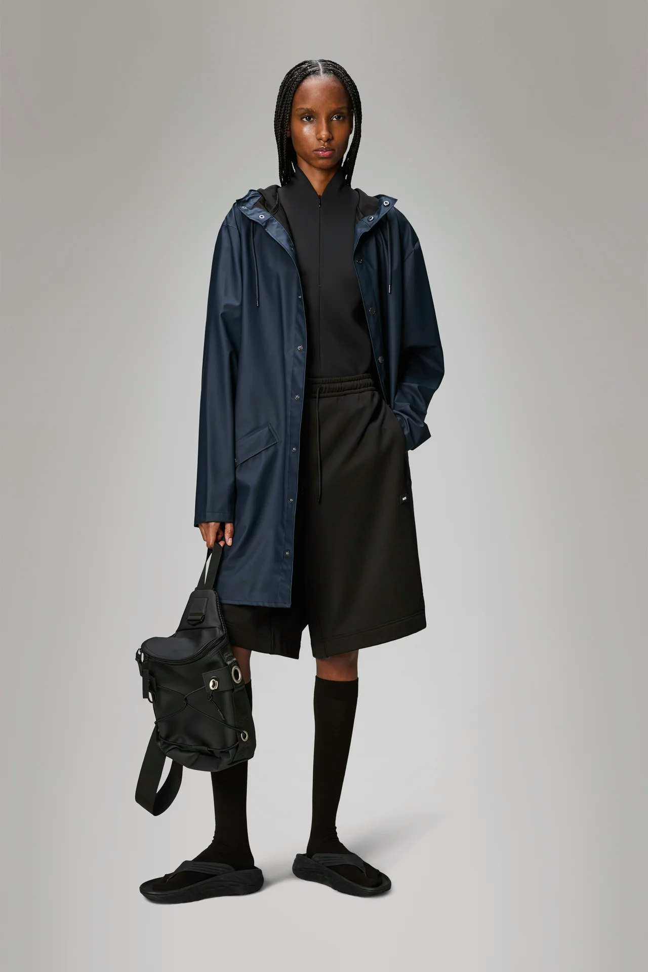Rains -  Unisex Long Jacket - Navy