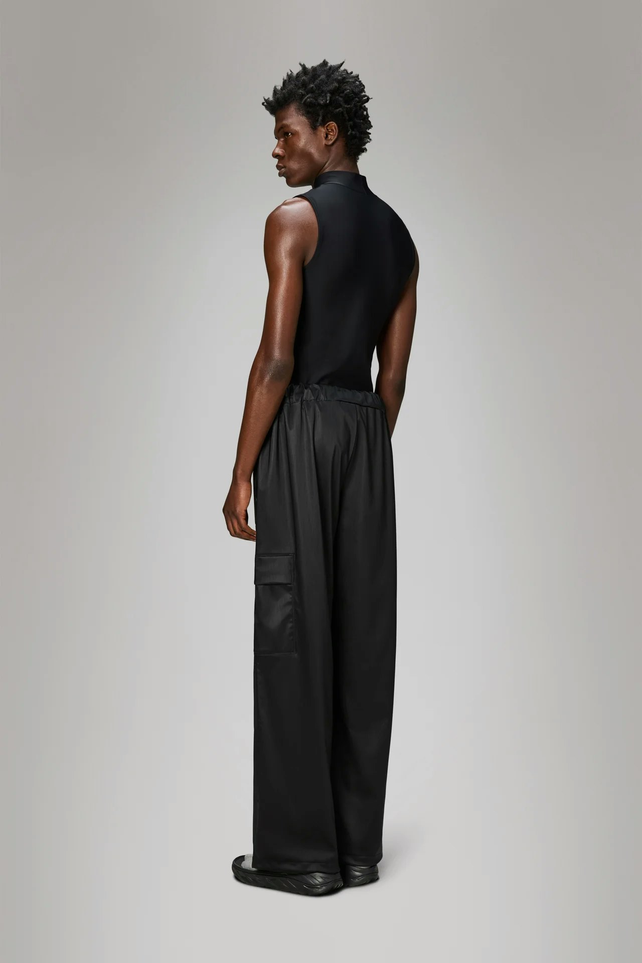 Rains - Unisex Cargo Rain Pants Wide - Black Grain