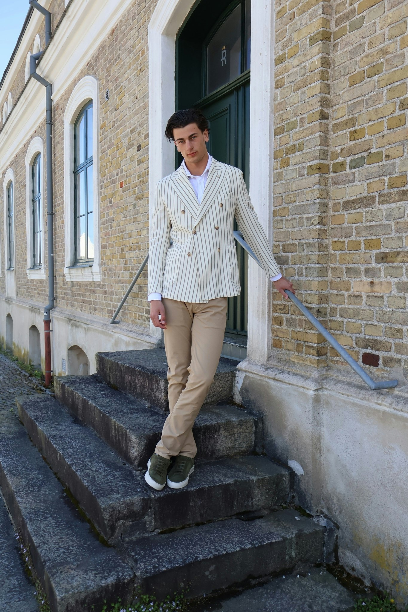 Jerry Key - Diritto - lined white/brown blazer
