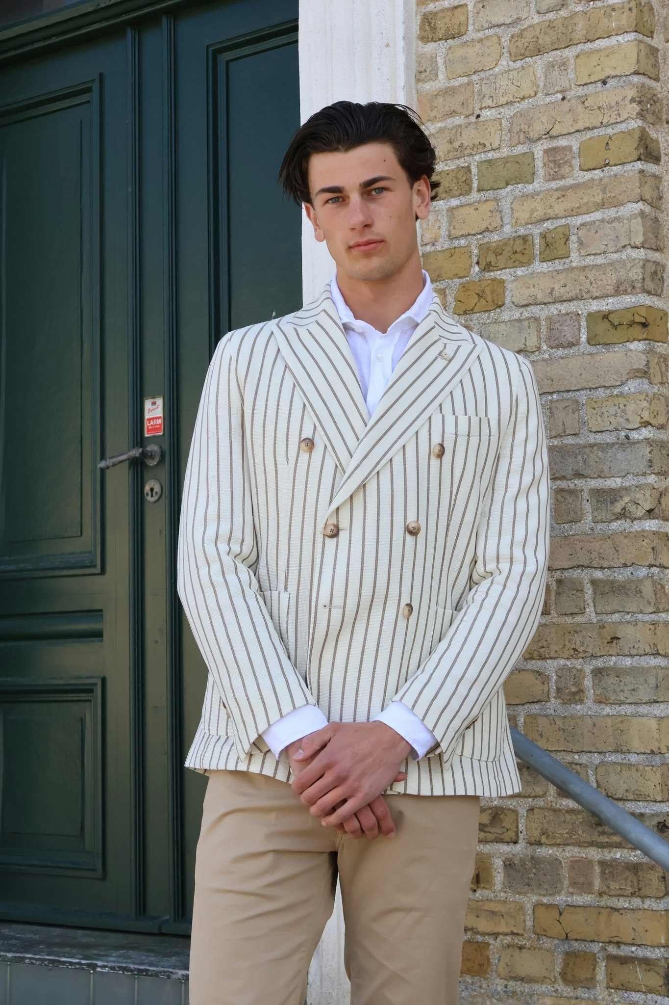 Jerry Key - Diritto - lined white/brown blazer