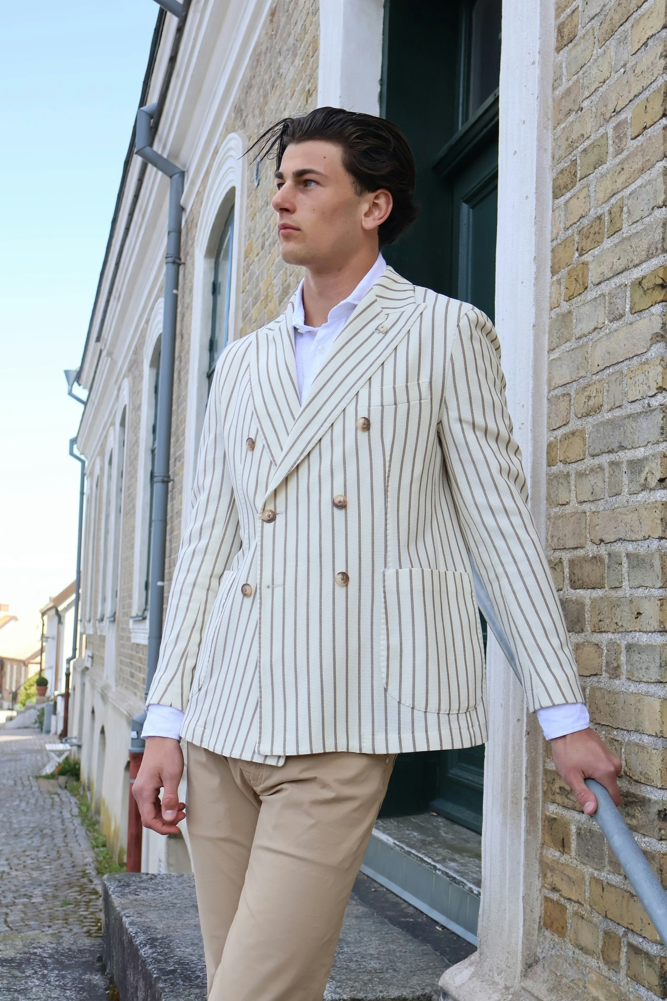Jerry Key - Diritto - lined white/brown blazer