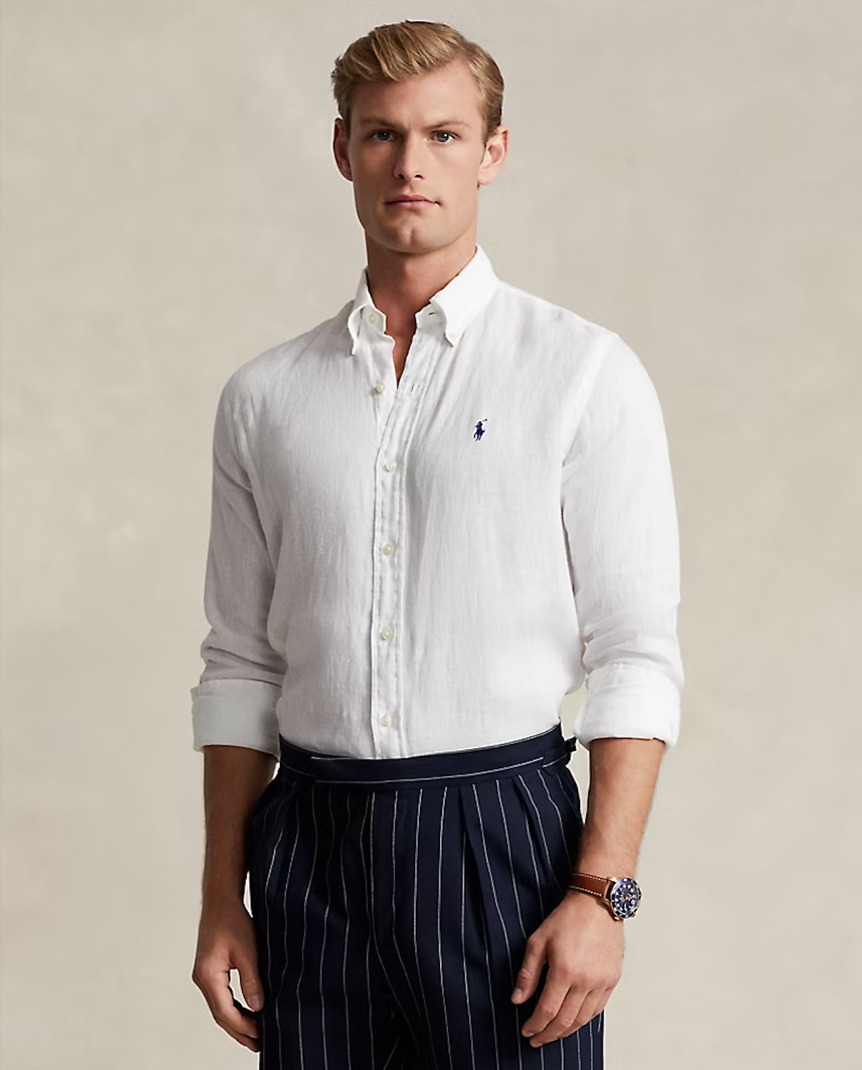 Polo Ralph Lauren - Slim Fit Linen Shirt - White