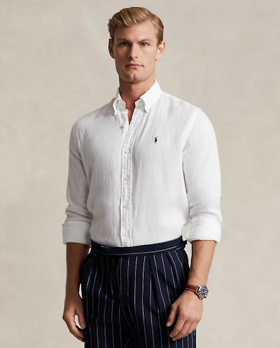 Polo Ralph Lauren - Slim Fit Linen Shirt - White