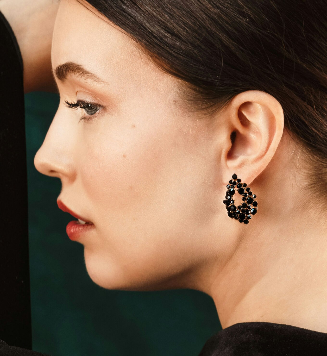Lily and Rose - ALICE EARRINGS – JET (GOLD)