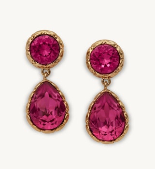Lily and rose - Victoria raindrop earrings - Dark rose