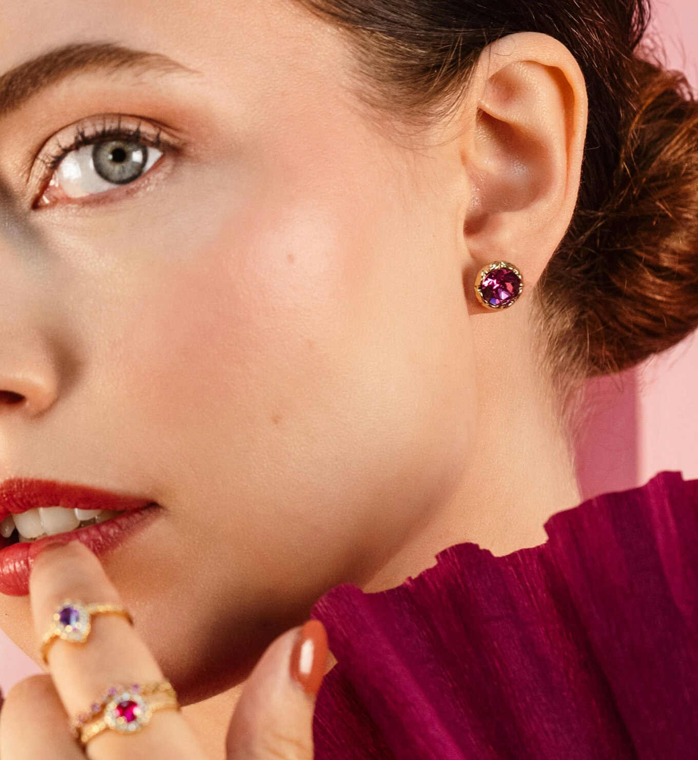 Lily and rose - Miss Victoria earrings - Dark rose
