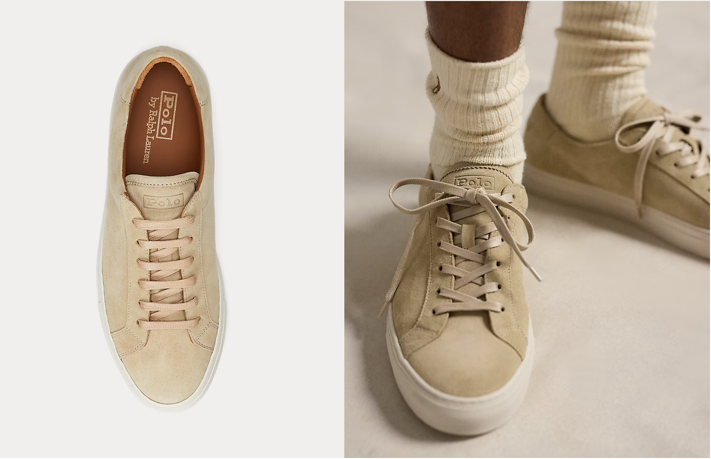 Polo ralph Lauren - Jermain Suede Trainer - Beige