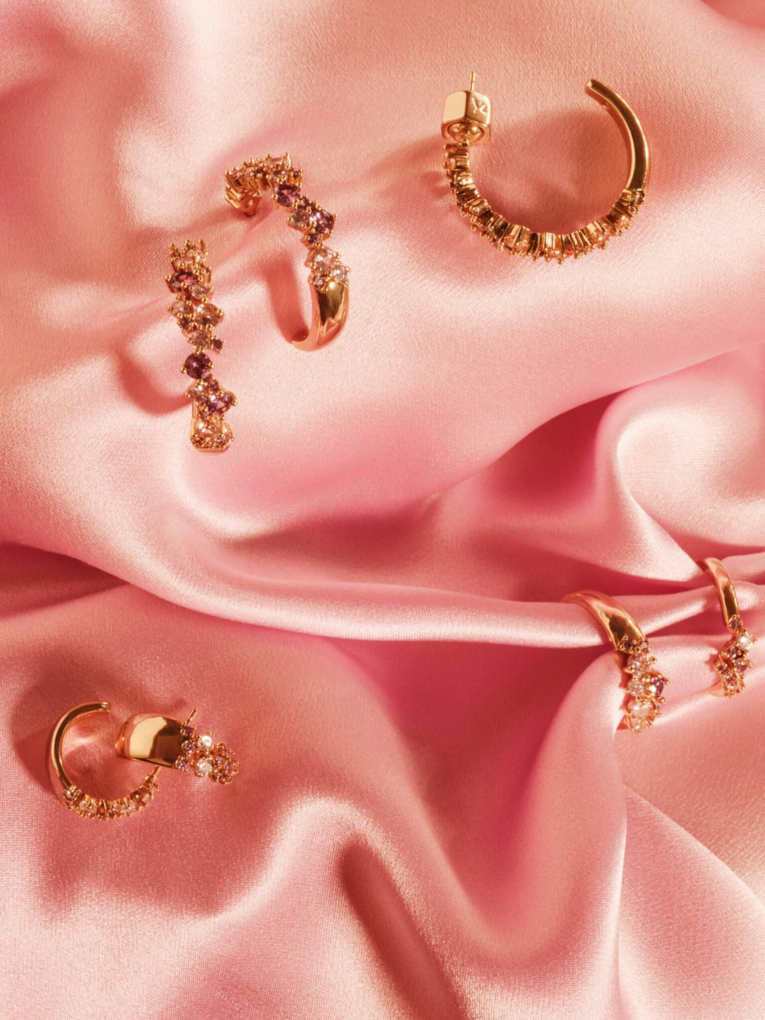 Ylva Li - PETITE MEADOW EARRINGS – PINK AMETHYST