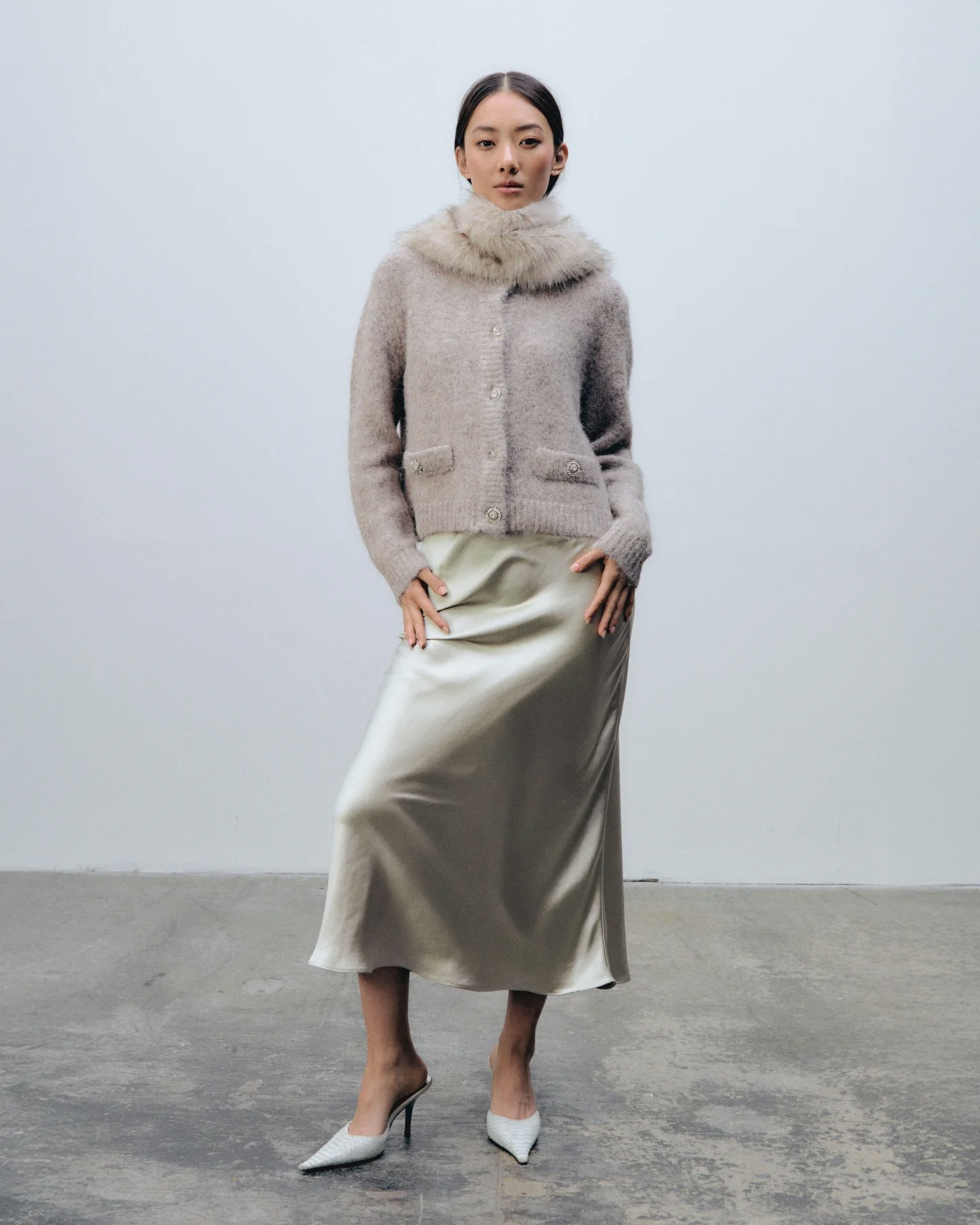 Ida Sjöstedt - Lucky Fur Collar - Light beige