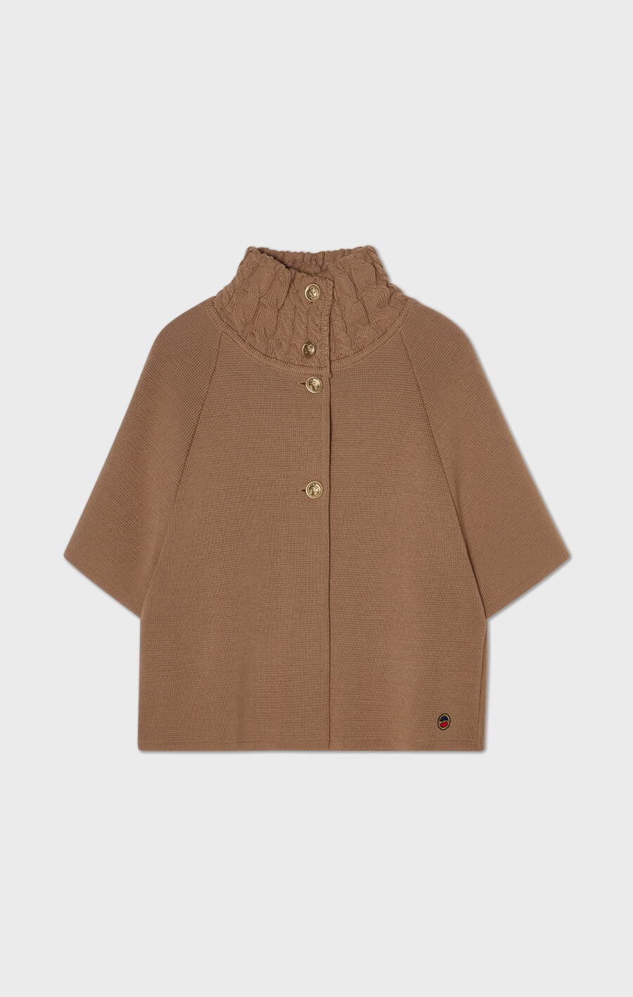 Busnel - LISALOU CABLEKNIT COLLAR CAPE - SALTY CARAMEL