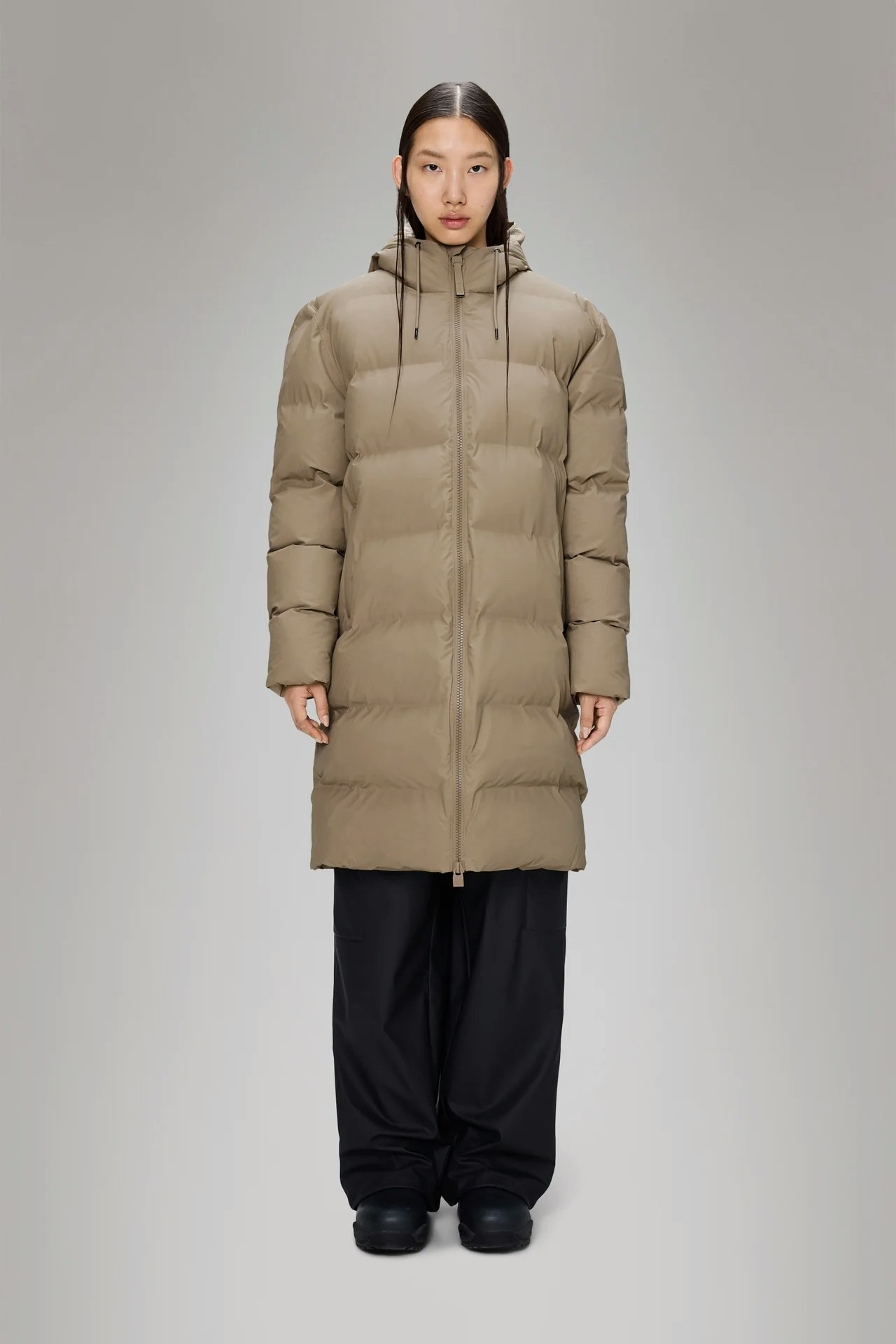 Rains - Alta Longer Puffer Jacket - Beige