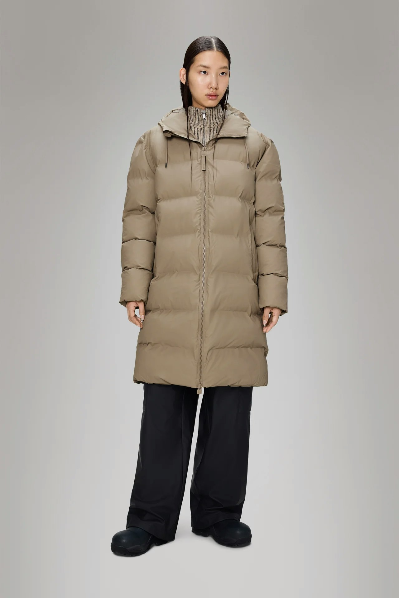Rains - Alta Longer Puffer Jacket - Beige