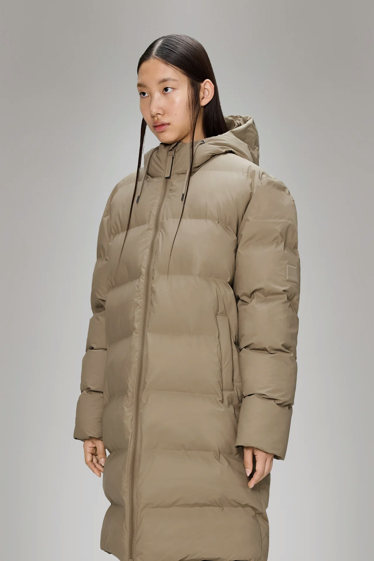 Rains - Alta Longer Puffer Jacket - Beige