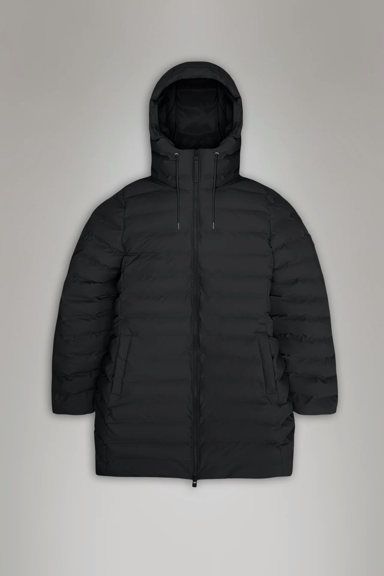 Rains - Lohja Long Puffer Curve Jacket - Black