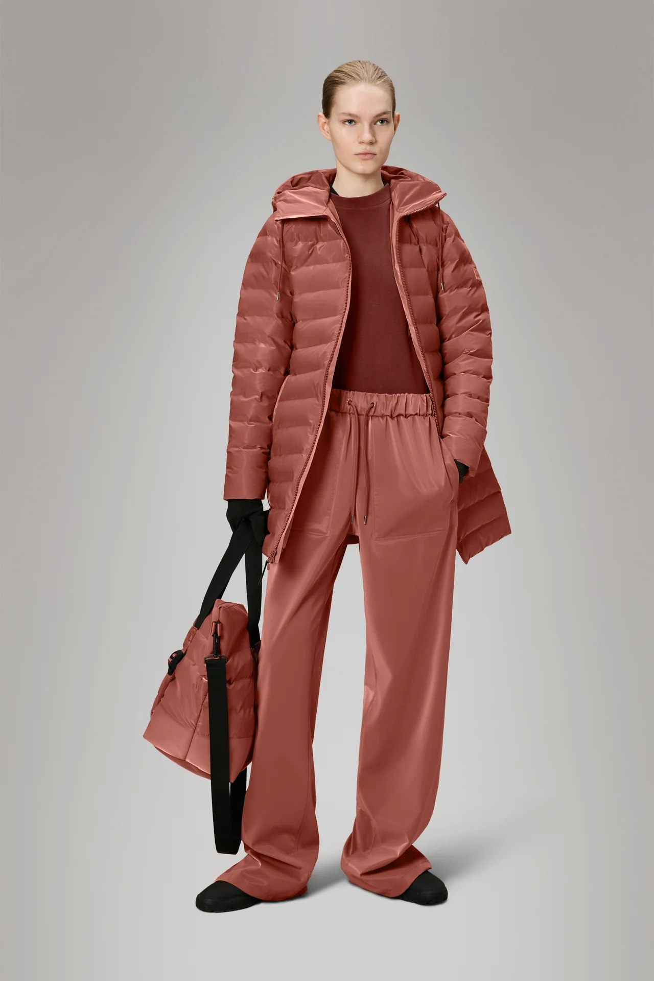 Rains - Lohja Long Puffer Curve Jacket - honor