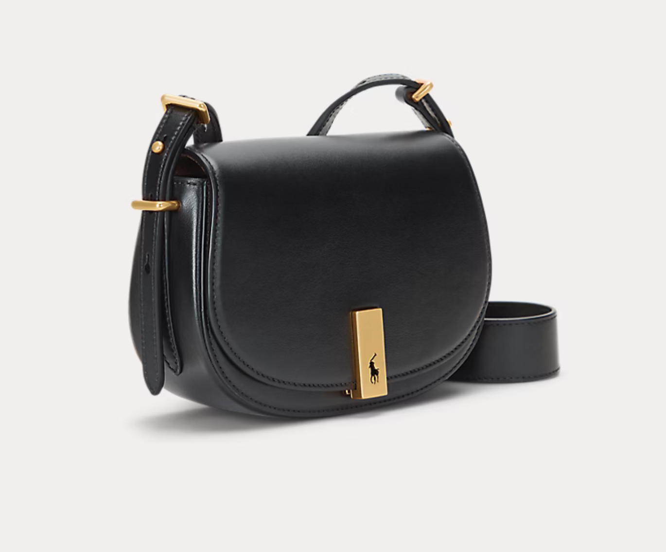 Polo Ralph Lauren - Polo ID Calfskin Mini Saddle Bag - Black