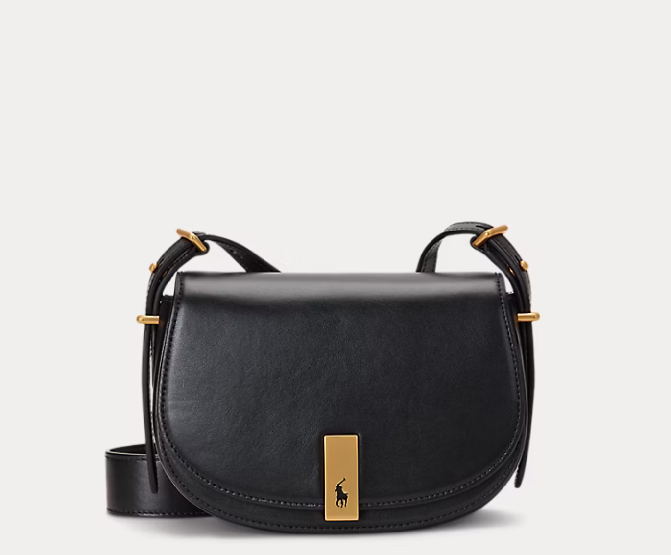 Polo Ralph Lauren - Polo ID Calfskin Mini Saddle Bag - Black