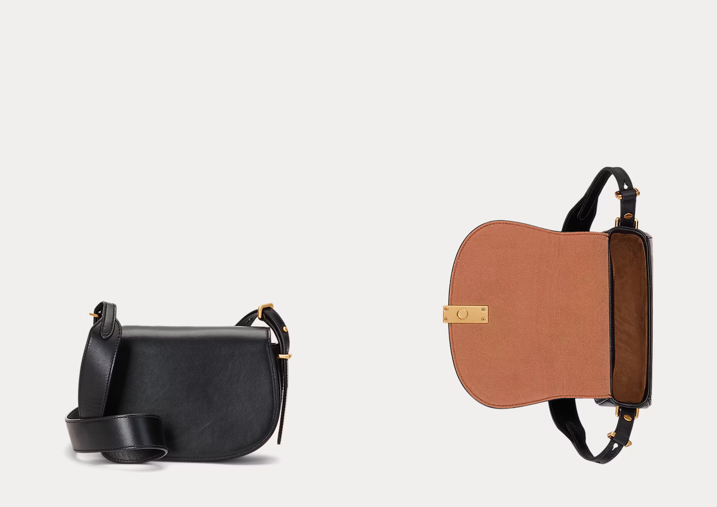 Polo Ralph Lauren - Polo ID Calfskin Mini Saddle Bag - Black