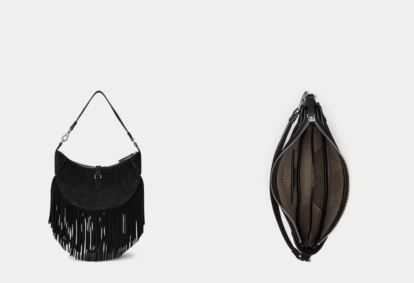 Polo Ralph Lauren - Polo ID Fringe Suede Mini Shoulder Bag - Black