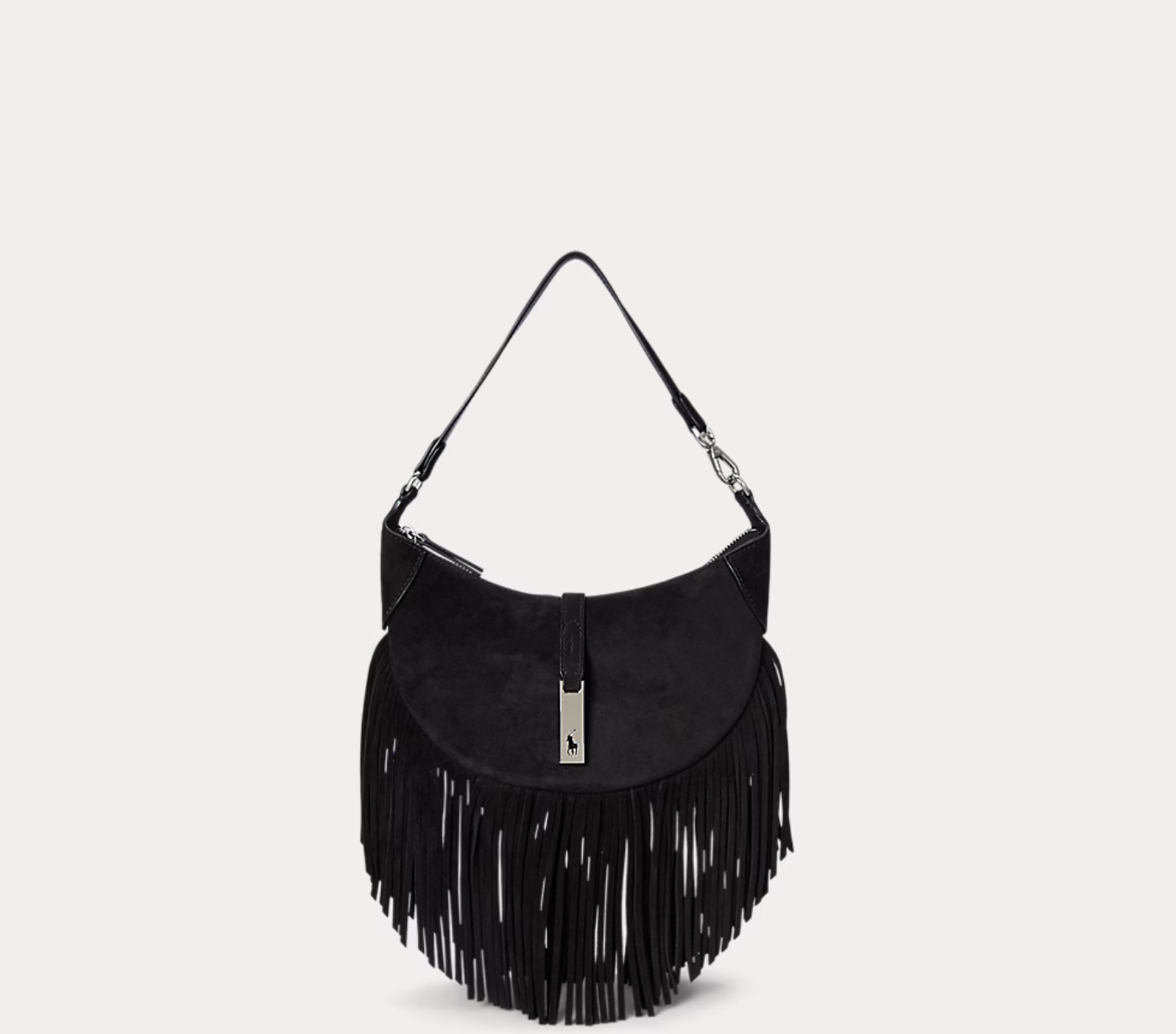 Polo Ralph Lauren - Polo ID Fringe Suede Mini Shoulder Bag - Black