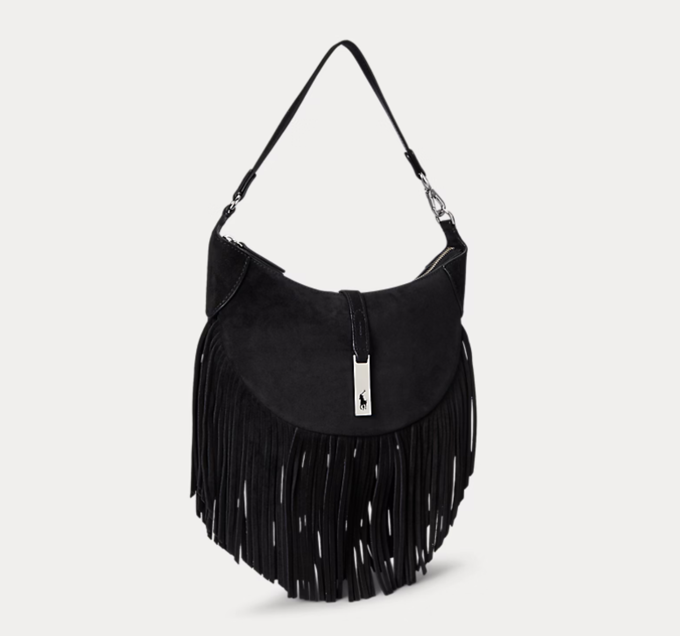 Polo Ralph Lauren - Polo ID Fringe Suede Mini Shoulder Bag - Black
