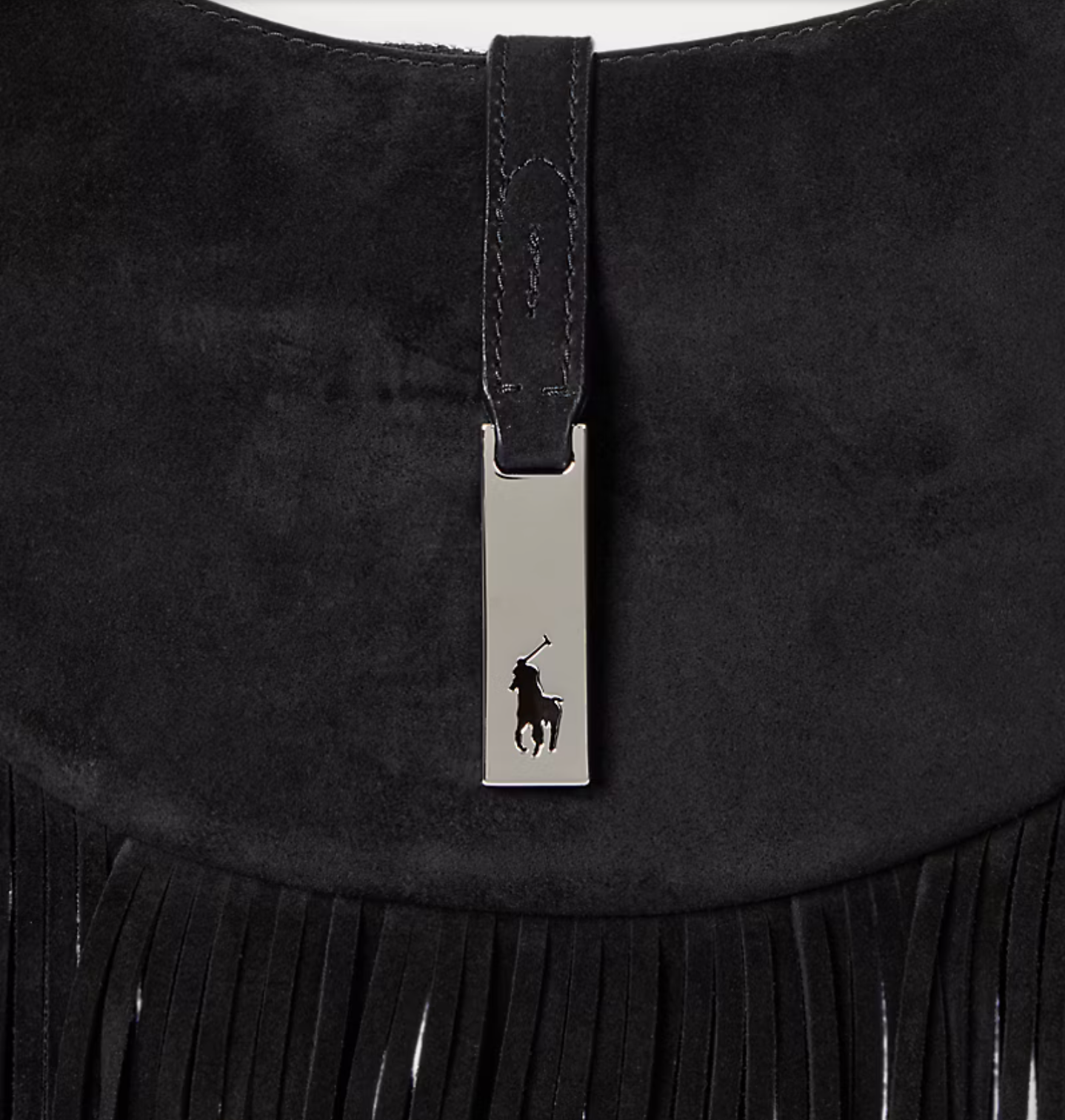 Polo Ralph Lauren - Polo ID Fringe Suede Mini Shoulder Bag - Black