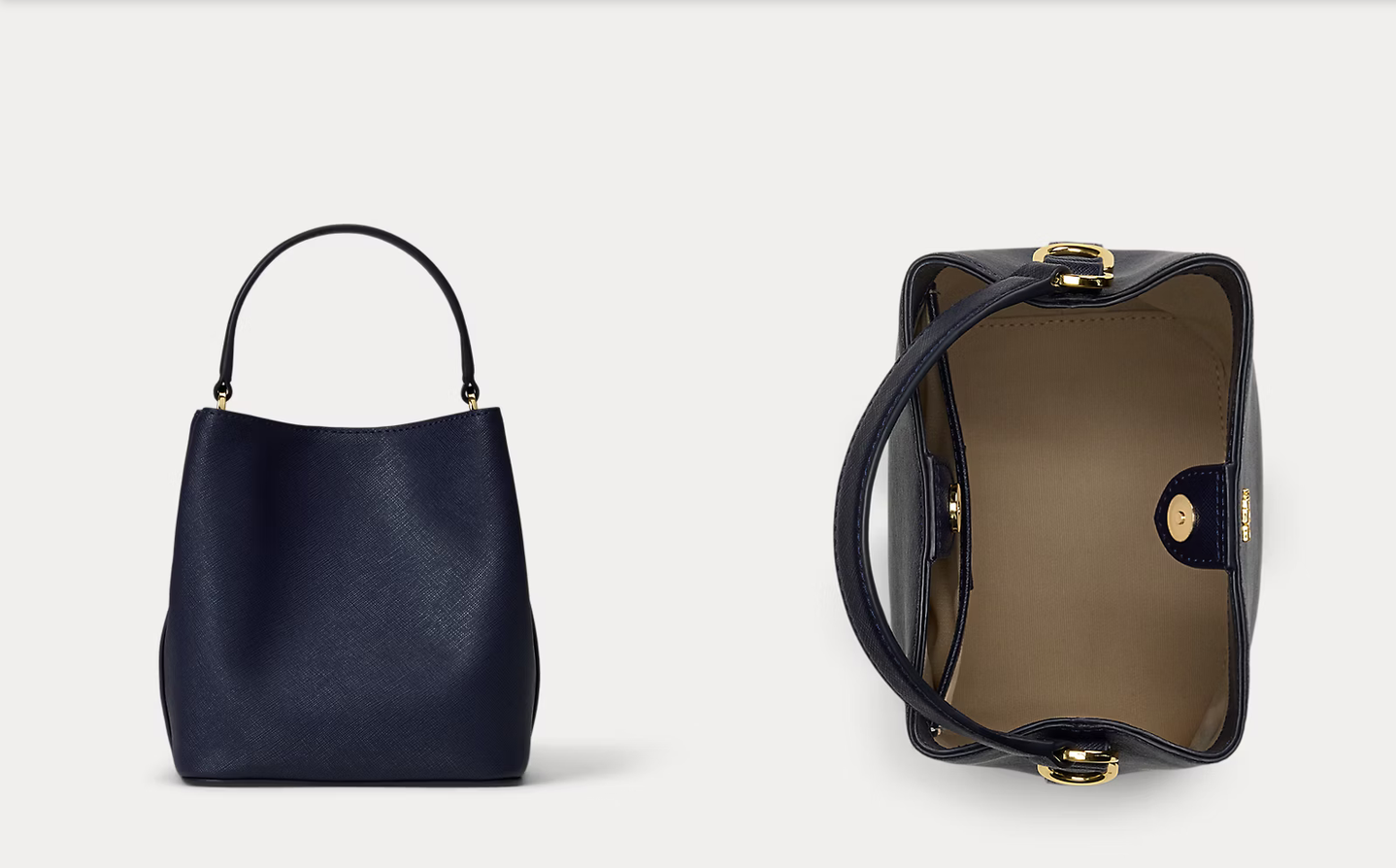 Lauren Ralph Lauren - Crosshatch Small Reese Bucket Bag - Refined Navy