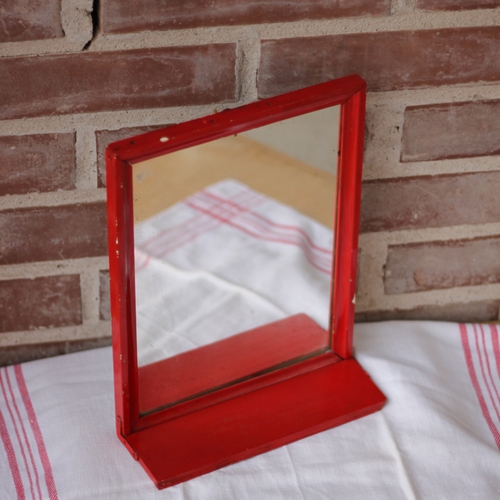 Inredning - Spegel med Hylla Röd Ram