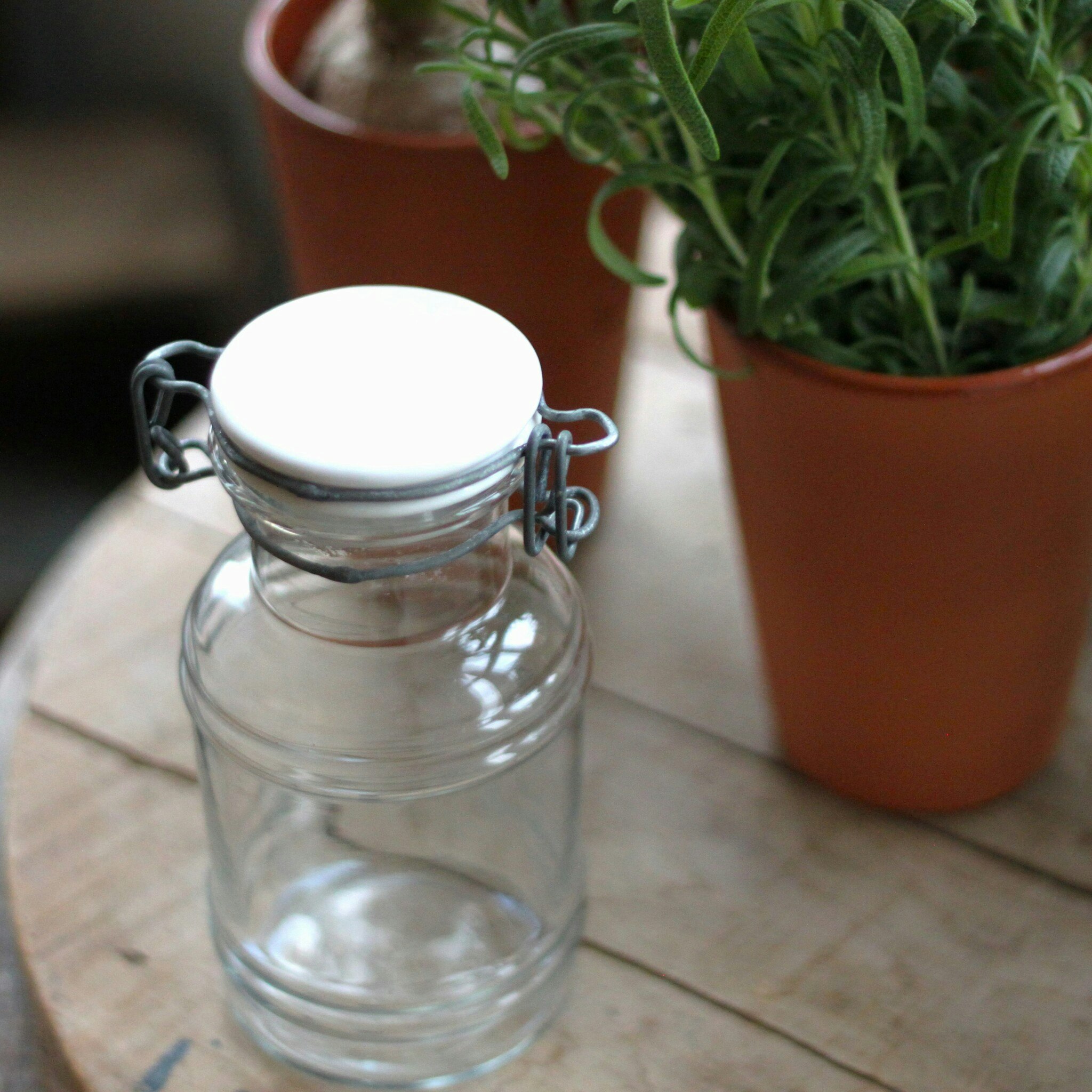 Flaska - Klarglas med Porslinslock