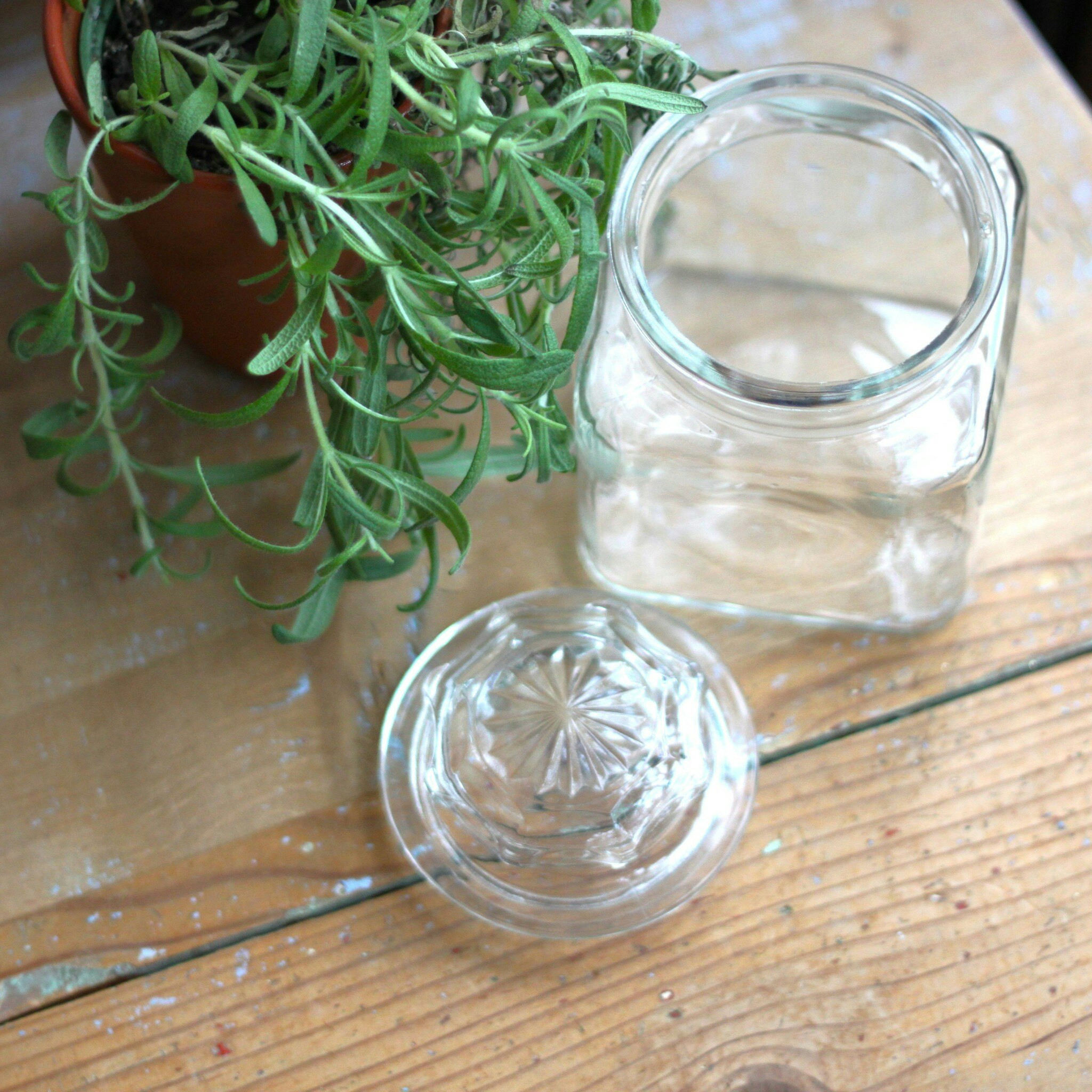 Glasburk - Klarglas med Fasetterat Lock