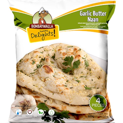 Garlic Butter Naan 4pcs Frozen Bombaywalla