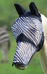 Fine Mesh Fly Mask with Ears and Nose - Zebra
