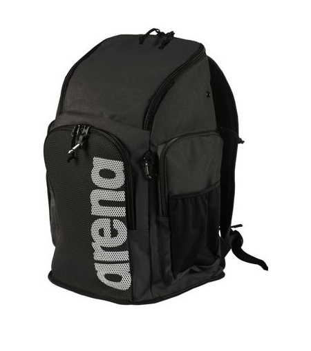 Arena Team Back Pack 45 Ryggsäck i svart färg. En ryggsäck för simning. Äkta simmarryggsäck för simmaren.