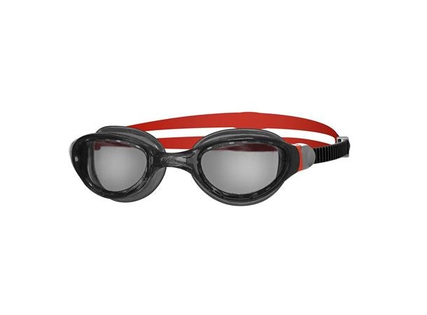 Zoggs simglasögon svarta och röda. Med antifog och UV-skydd. Snygga, bekväma simglasögon.
