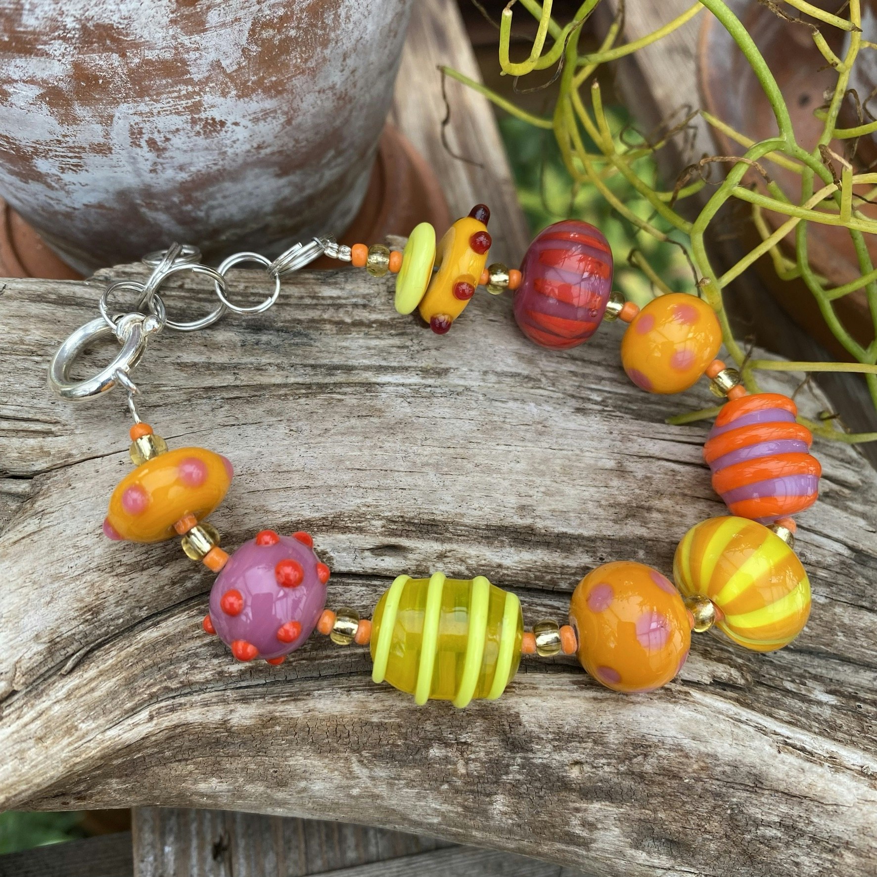 Armband orange/gul set