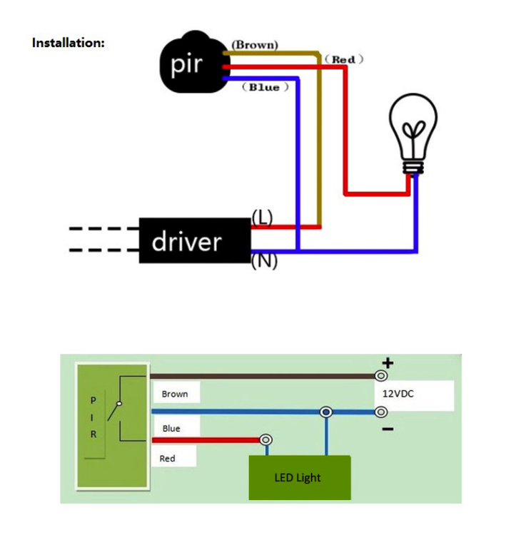 PIR-sensor 12V DC