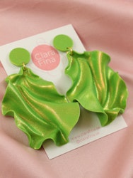 SAMPLE Satin round top neongrönt glitter
