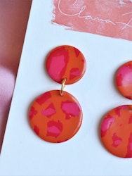 Dubbelprick mini orange & rosa leo