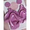 Satin round top rosa glitter