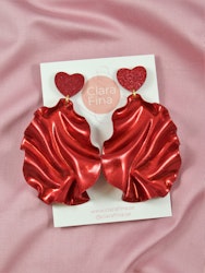 Satin Heart Top rött glitter